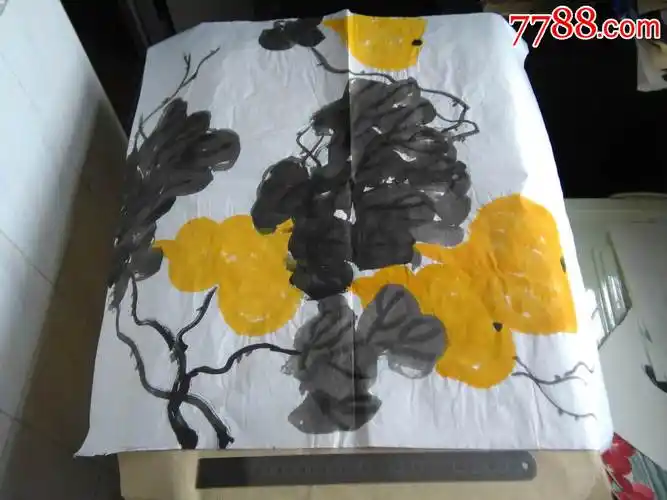 藤蔓上的葫芦_花鸟国画原作_作品欣赏_收藏价值_7788字画网