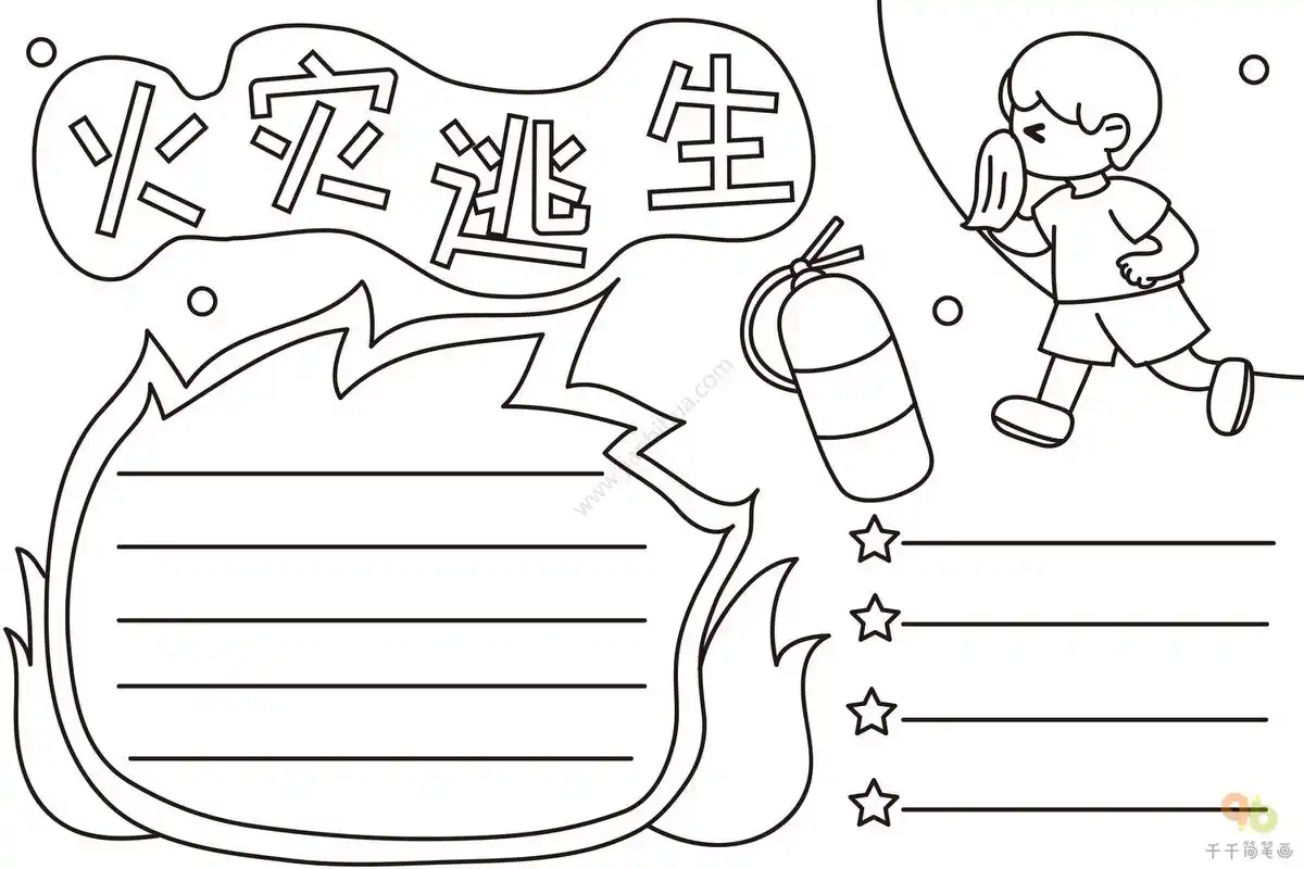 火灾逃生手抄报图片