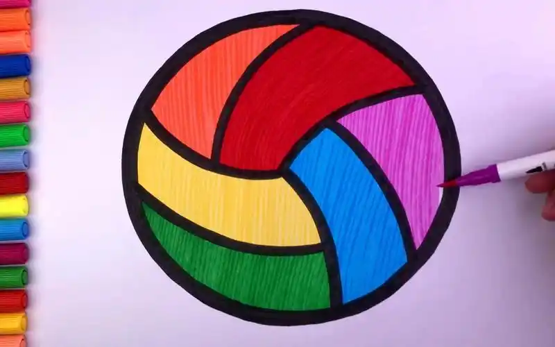 儿童简笔画教孩子画排球