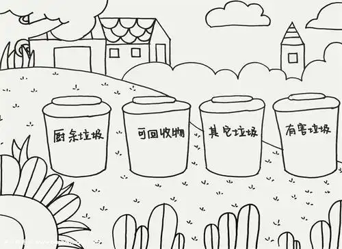 小班垃圾分类简笔画