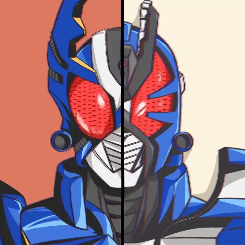 还是很喜欢嘎嘎米#假面骑士# #画画# #头像分享# #假面骑士甲斗王