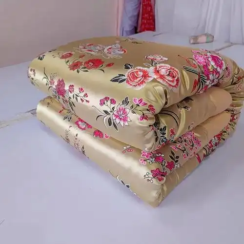 传统老式包边手工丝绸棉花被定制古代绸缎被子婚庆喜被大红龙凤