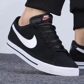 耐克nikenike耐克男鞋2023夏季新款黑色翻毛皮低帮运动鞋休闲鞋轻便