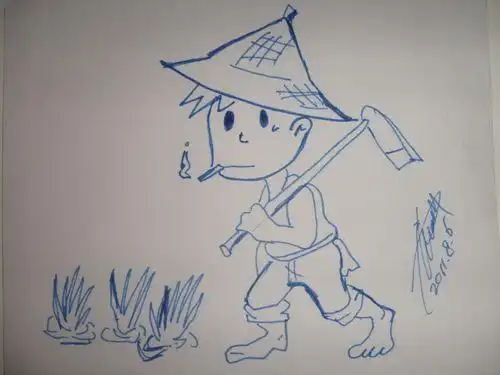 农民伯伯种田的图画简笔画