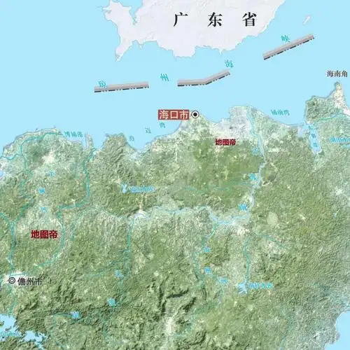 中国各省地形图-海南省