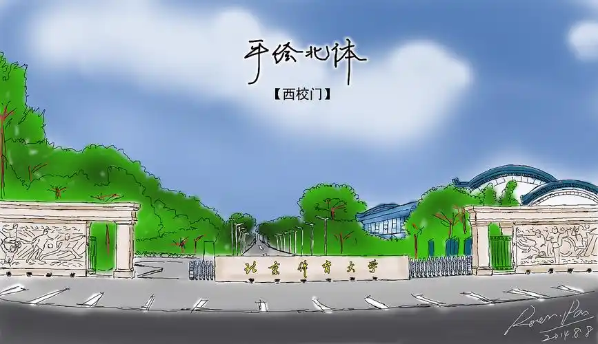 手绘北体【西校门】
