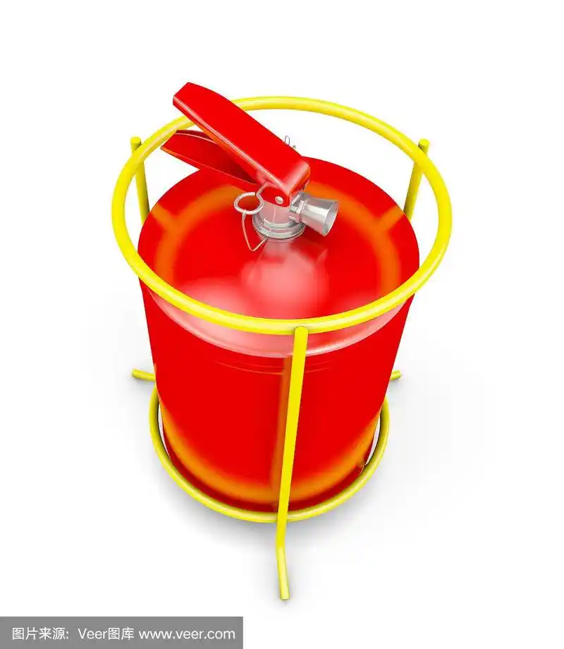 灭火器隔离在白色上