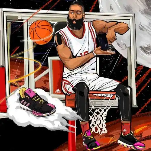 原创插画哈登撒盐