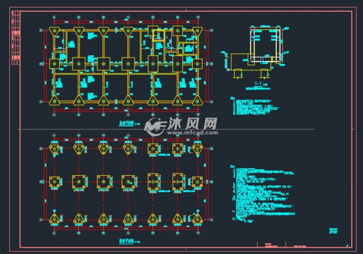 3层框架结构实验研发中心结施图