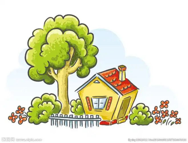 卡通花园房子图片