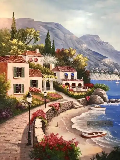 室内墙绘别墅背景墙绘高级民宿墙体彩绘公寓背景墙手绘墙画完成