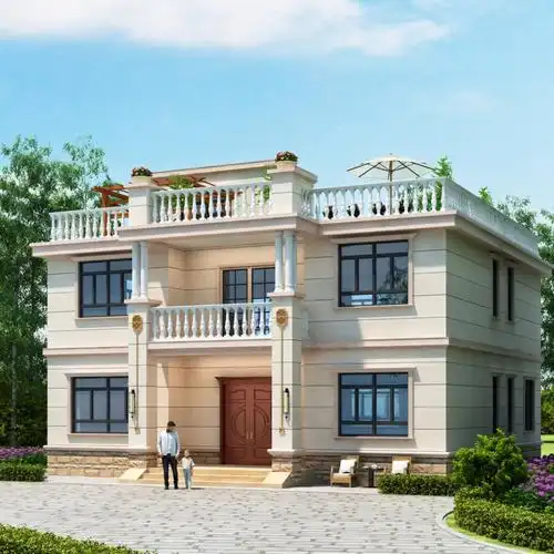 简欧二层别墅一起回农村盖喜欢的别墅吧