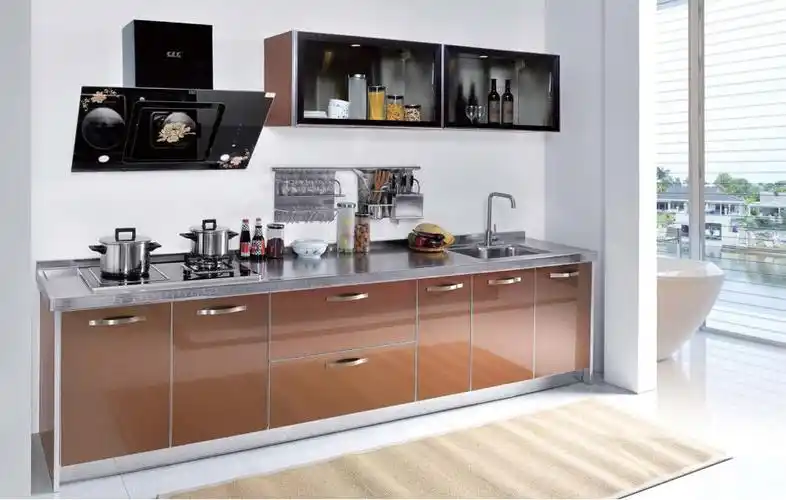 不锈钢整体橱柜_厂家直销 厨房不锈钢整体橱柜 耐用家庭不锈钢整体 -