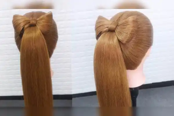 100款马尾系列高马尾大蝴蝶结扎发技巧