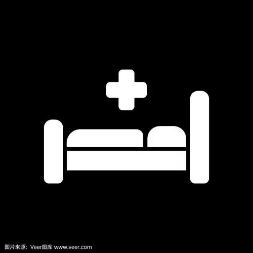 医院病床图标医学符号平坦