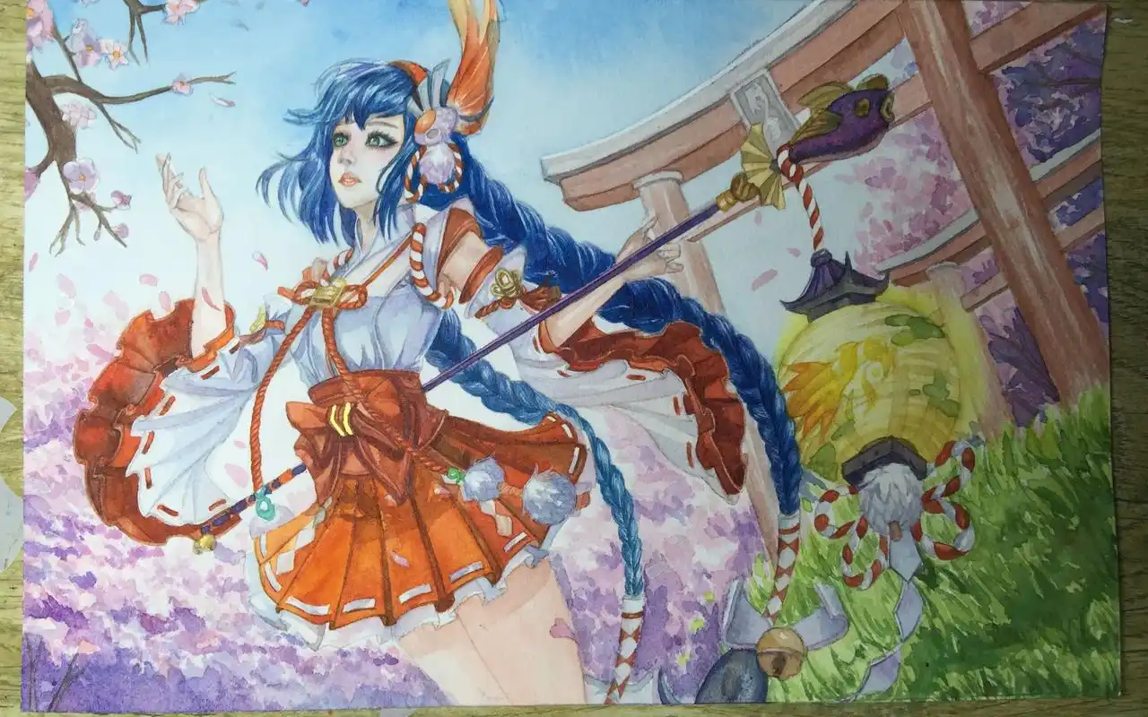 王者荣耀大乔临摹上色加速