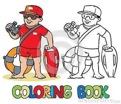 游泳救生员简笔画