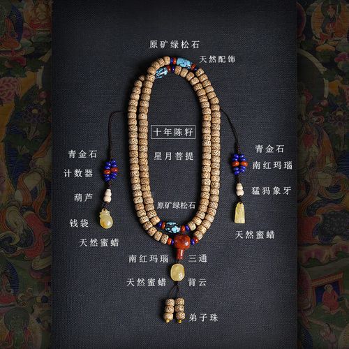 陈籽星月菩提子108颗项链正月手链老籽文玩天然配饰佛珠手串男女