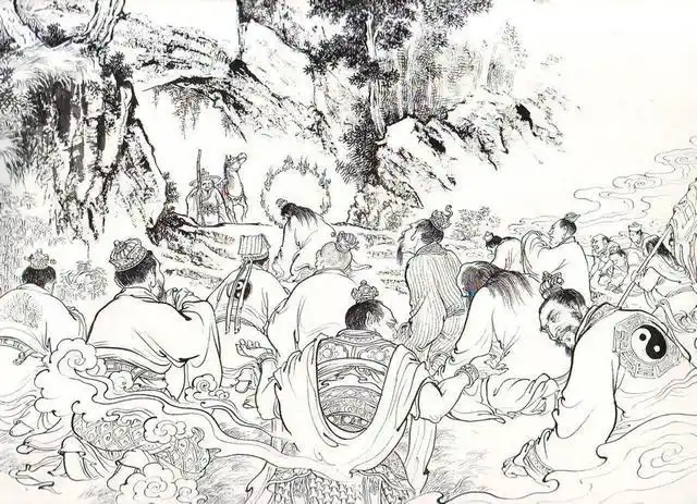 李云中绘封神演义万仙阵线条飘逸潇洒自然