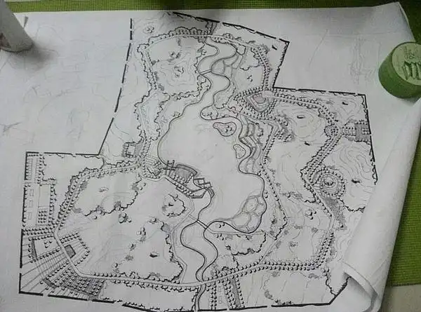 手绘公园平面设计图