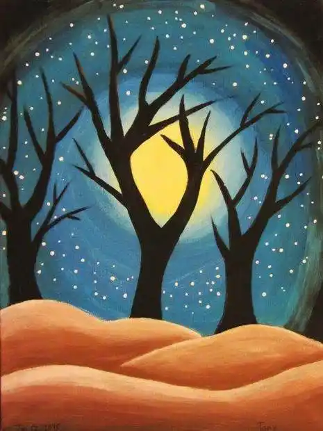 非常简单唯美的水粉画