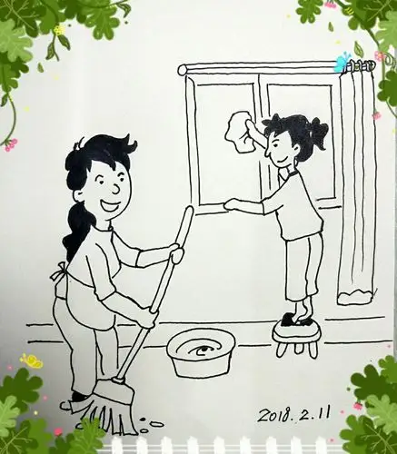 这天,在家大扫除,干干净净迎新年.