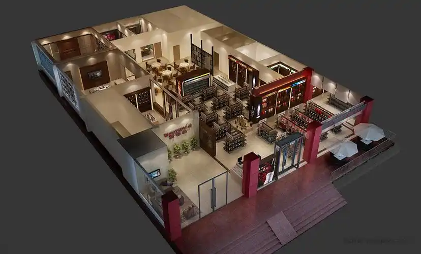 烟酒专卖店设计-左右格局