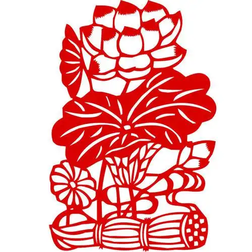 荷花剪纸图片荷花矢量张满喜先生的剪纸荷花莲花剪纸图案大全图解法