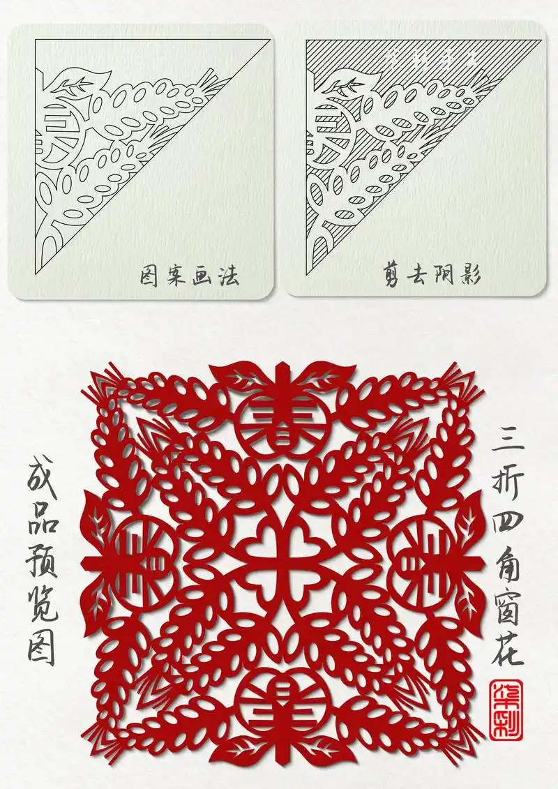 新年窗花剪纸教程.一起来剪窗花吧,学下下中国传统文化,过年可 - 抖音