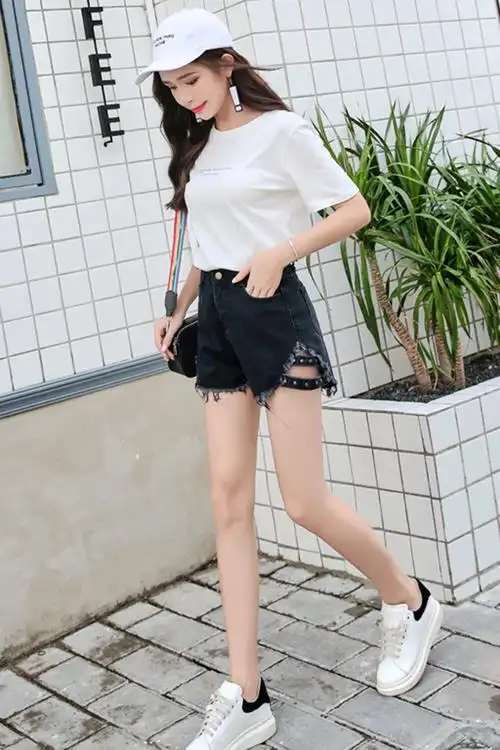 2019春装新款高腰牛仔短裤女夏2019新款很宽松学生显瘦潮流牛子裤腿裤