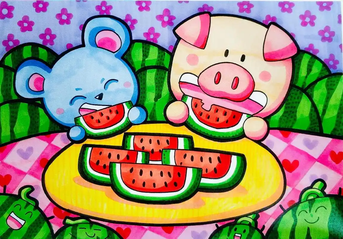 儿童绘画作品分享马克笔彩笔绘画创意美术