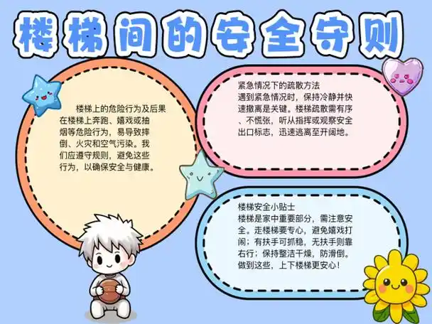 楼梯安全手抄报