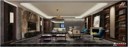 碧桂园天玺湾400平方米现代简约风格平层户型客厅装修效果图