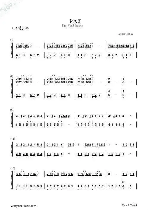 起风了电子琴简谱这里需要移调吗要移几调哪里是左手弹哪里是右手弹