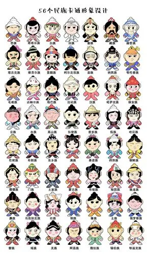 56个民族卡通公仔设计