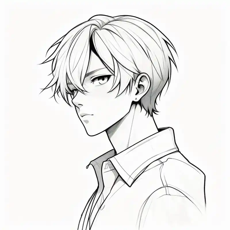 帅哥黑白素描头像05