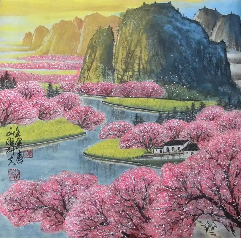 李少良老师唯美田园山水画#书画欣赏 #写意国画 # - 抖音