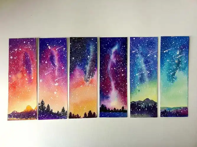 水彩星空书签练习