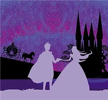 公主,倒影美女,公主,等待,马车女孩城堡龙吻,王子童话,书本,剪影,马车