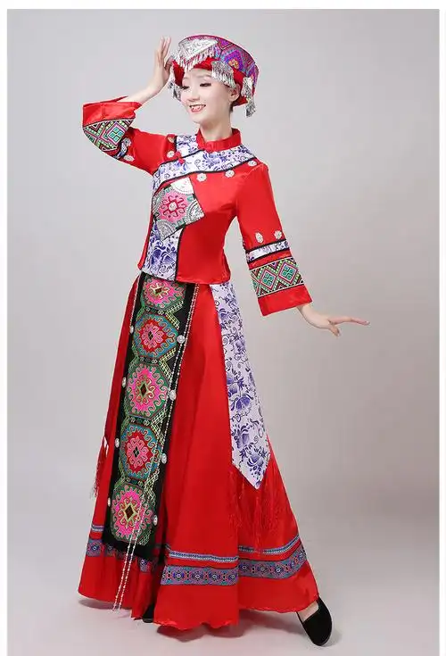 苗族服装成人女贵州少数民族土家族盛装云南表演彝族演出舞蹈服 ②