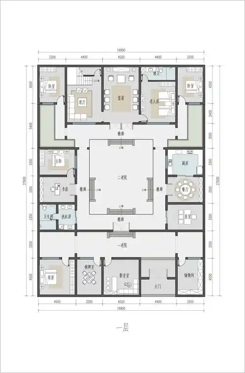 464平仿古四合院,布局讲究,格调雅致!