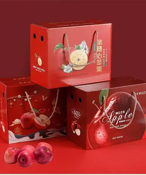 苹果包装盒手提高档水果箱5斤10斤装冰糖心红富士空盒子礼盒批发
