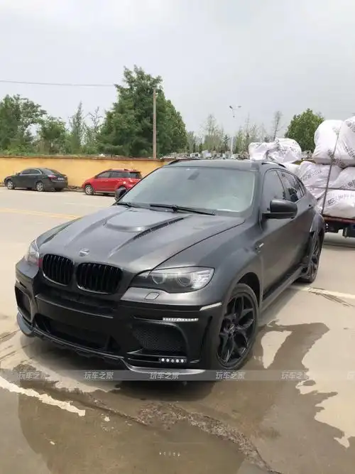 宝马x6 e71改装哈曼hamann宽体大包围前杠后杠侧裙轮眉机盖