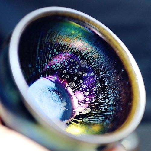 建阳建盏曜变天目盏主人茶杯名家手工盏建窑铁胎七彩油滴耀变茶具