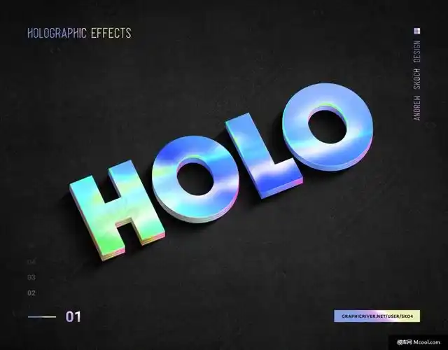 炫酷镭射渐变效果字体样式