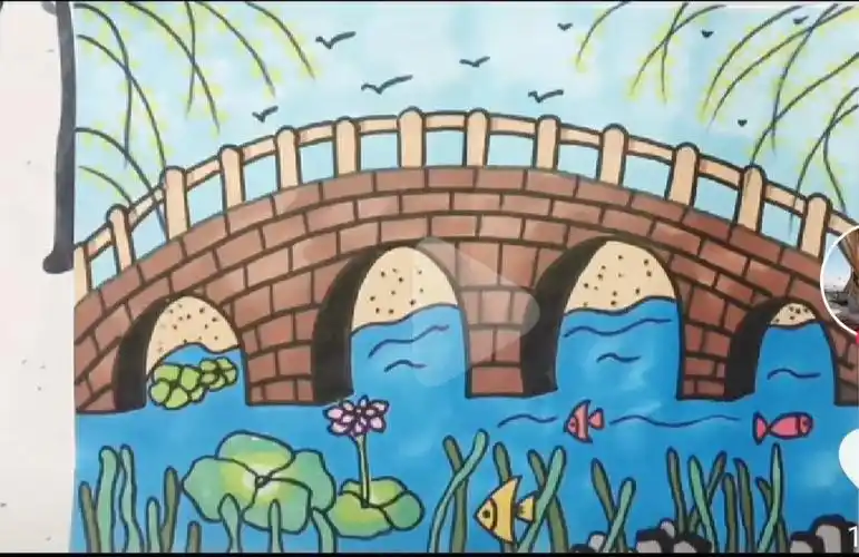 中二班绘画——《美丽的桥》