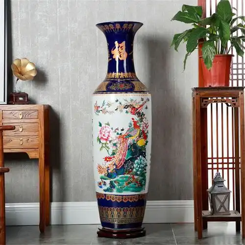 景德镇陶瓷器落地大花瓶庆典礼品大堂客厅装饰品摆件