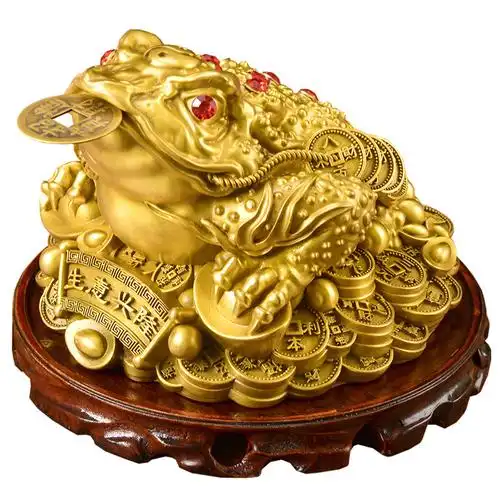 百纳源 金蟾招财摆件金蝉纯铜店铺开业办公室三足金蟾蜍招财摆件