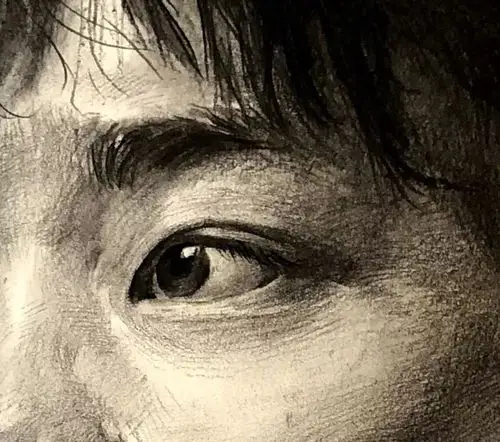 第二三〇集 朱传奇教你画有蓬松发型的四分之三侧男青年素描头像_进行