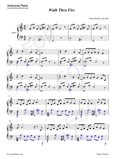walk thru fire-vicetone ft meron ryan-钢琴谱文件(五线谱,双手简谱